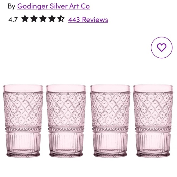 Flora set of 4 Claro highball glasses in Decorative Box new - Picture 2 of 11